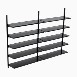 Mid-Century Anthracite Metal Wall Unit System, 1960s