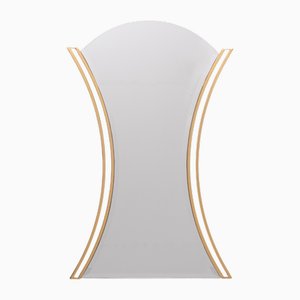 Hourglass-Shaped Brass Wall Mirror, 1970s