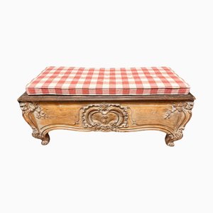 Provençal Bench in Carved Wood, 1920s