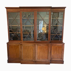 Antique Victorian Quality Mahogany Breakfront Bookcase, 1880s