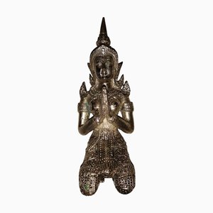 Antique Silver Asian Buddha