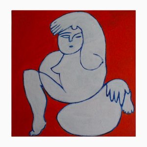 Bodasca, Sitzende Frau, 2025, Acryl auf Leinwand