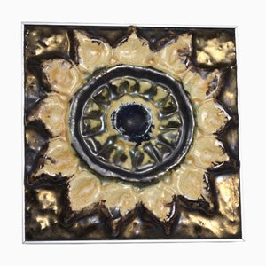 Modern Ceramic Door Handle on Aluminum Support, 1950s
