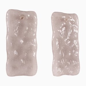 Lámparas de pared de cristal de Murano, años 70. Juego de 2
