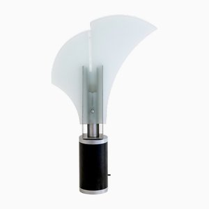 Vintage Italian Table Lamp in Sandblasted Glass and Metal by Carla Venosta, 1960s