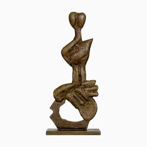 Aristide Patsoglou, Sculpture Grecque Abstraite avec Patine Brun Doré, 1980s, Bronze
