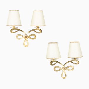 Vintage Wall Lights by Raymond Subes 1950, Set of 2