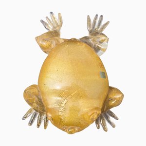 Handgefertigte Froschskulptur aus Gold & Kristallglas von YourMurano