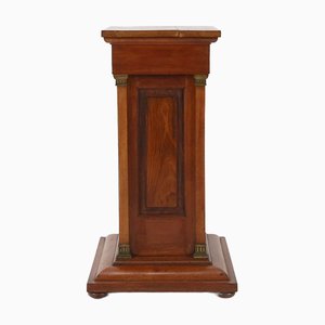 Brass and Wood Console Table or Pedestal, 1950s