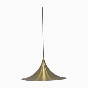 Lampe à Suspension Vintage en Forme de Cône en Laiton, 1970s