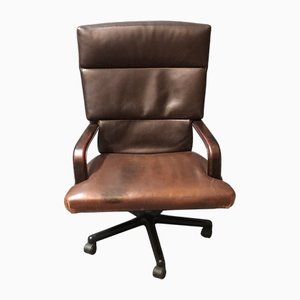 Poltrona da ufficio moderna in pelle di Matteo Grassi, anni '80