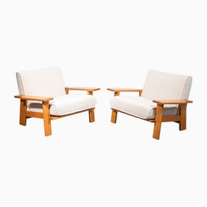 Set di poltrone in quercia e lana Lama, 1975