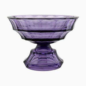Fruttiera in cristallo viola, fine XIX secolo