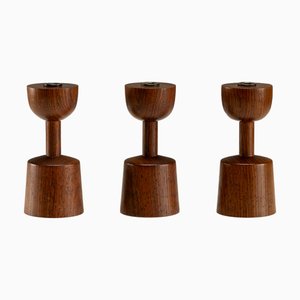 Vintage Kerzenständer aus Palisander von Laurids Lønborg, 1960er, 3er Set