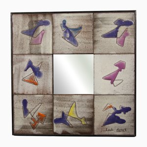Miroir par Juliette Derel Vallauris, 1950s