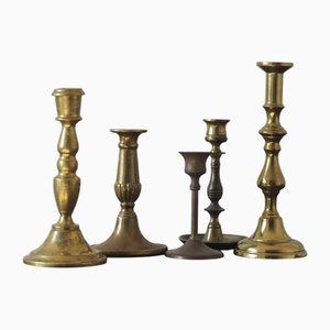 Vintage Kerzenständer aus Messing, 1960er, 5er Set