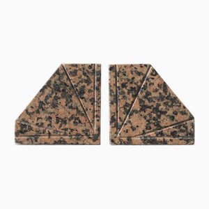 Art Deco Granite Bookends, Set of 2