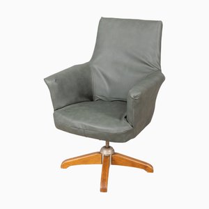 Vintage Swivel Armchair in Leather by Anonima Castelli for Castelli, 1950s