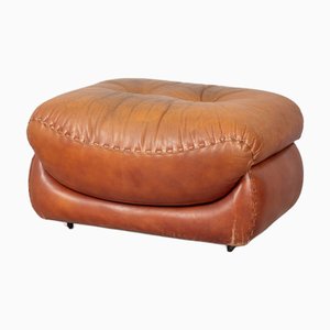 Vintage-Mod. Sapporo Leder Pouf von Mobil Girgi, 1970er