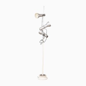Vintage Stehlampe aus Chrom & Weißem Metall, 1970er