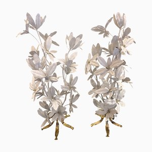 White Flowers Floor Lamps by Hans Kögl, Set of 2