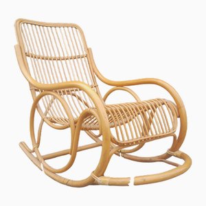 Rocking Chair Vintage en Rotin