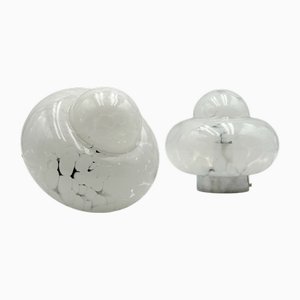 UFO Lampen mit handgefertigten Lampenschirmen aus Marmorglas, 1960er, 2er Set