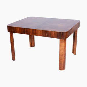 Czech Art Deco Extendable Table in Walnut, 1930s