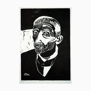 Josef Scharl, Portrait of a Man, 1964, Woodcut
