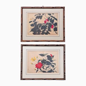 After Sakai Hoitsu, Suzuki Sonoichi and Nakano Sonoaki, Japanese Floral Shiki No Hana Artworks, 1950s, Reprints, Set of 2