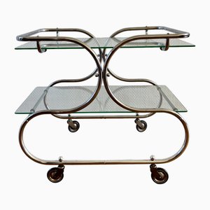 Art Deco Bauhaus Chromed Bar Cart by Willem Hendrik Gispen