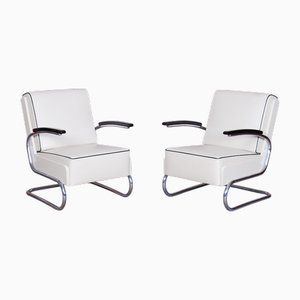 Poltrone Bauhaus attribuite a W. Gispen per Mücke-Melder, Repubblica Ceca, anni '30, set di 2