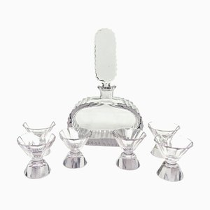 Art Deco Liquor Set from Moser, Former Czechoslovakia, 1930s, Set of 7