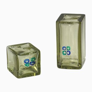 Vintage Murano Glass Vases, 1960, Set of 2