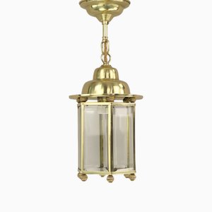 Lanterne Art Déco avec Cristal au Plomb Taillé, France, 1925