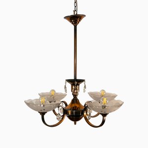 Art Deco Copper-Plated Lamp, France, 1940s