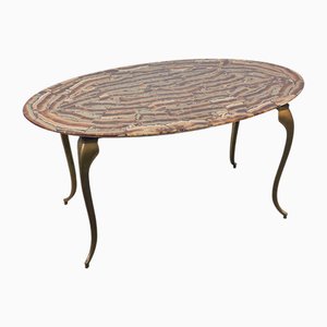 Brass and Marble Coffee Table attributed to Cesare Lacca, 1950s
