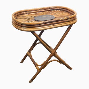 Couchtisch aus Rattan & Messing, 1960er