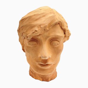 Sculpture Head in Terracotta from Torill, 1970s