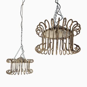 Iron Lamps by Casa E Giardino Production in the style of Gio Ponti, Set of 2