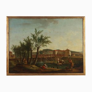 Landscape with Figures, Oil on Canvas
