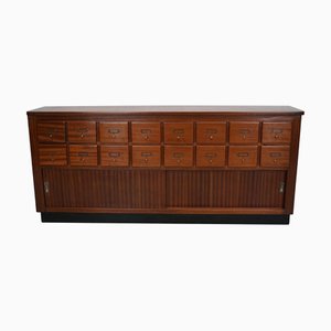 Vintage Dutch Hardwood Filing Cabinet