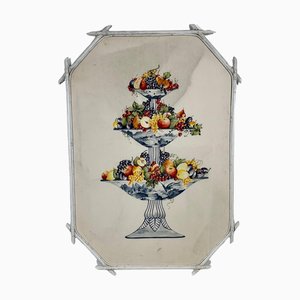Decorative Canvas Panel with Bamboo Frame, 1960s