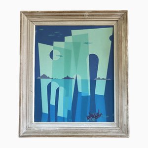 Arcos del Mar, Pintura al óleo, Enmarcado