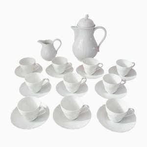 Vintage German White Coffee from Hutschenreuther, 1950s, Set of 22