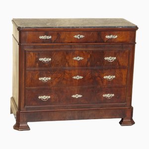 Louis Philippe Kommode aus Nussbaum und Wurzelholz