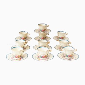 French Limoges Bernardaud Coffee Cups and Saucers, Set of 20