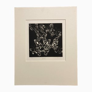 Mario Avati, Butterflies, 1970, Mezzotint Print