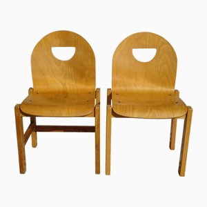 Chaises de Salle à Manger en Hêtre Clair, Set de 2