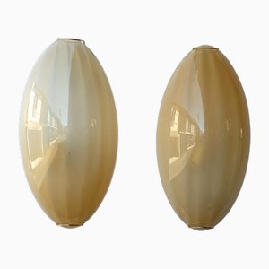 Italienische Wandleuchten aus Muranoglas mit Blattgold, 2000er, 2er Set